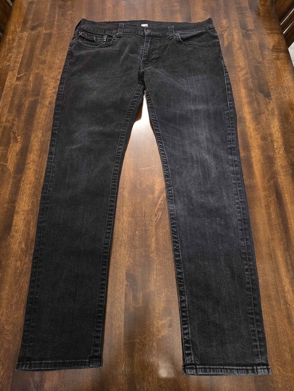True Religion Men's Rocco Relaxed Skinny Jeans (40x32) – Faded Black
